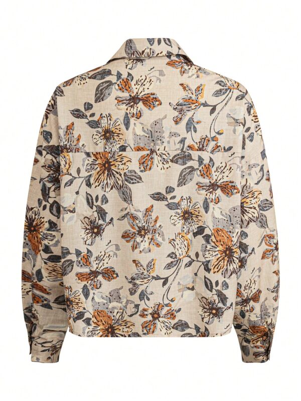 Camisa Casual Manga Larga con Bolsillo y Hombros Caídos - Image 92