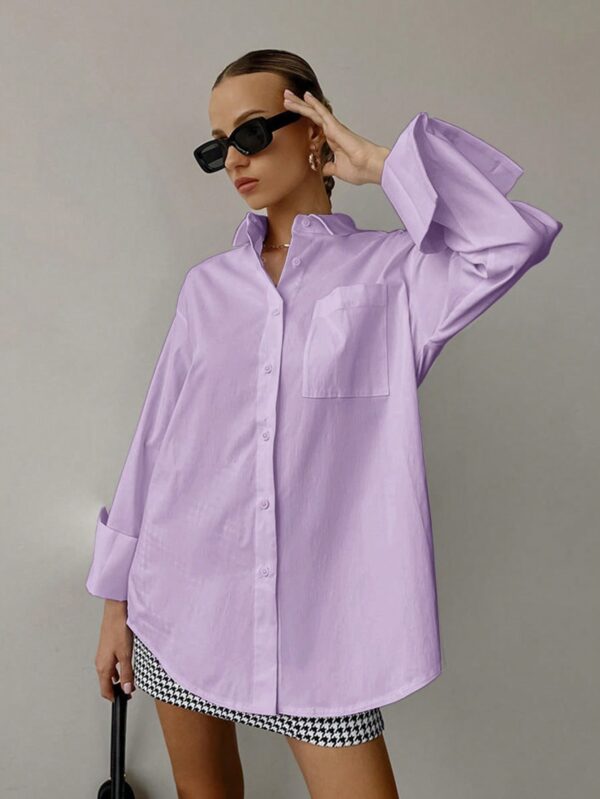 Camisa Relajada Manga Larga para Negocios y Casual - Image 79