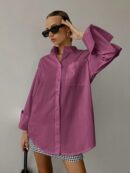 Camisa Relajada Manga Larga para Negocios y Casual