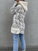 Camisa Chaqueta Liviana a Cuadros con Capucha para Primavera y Otoño