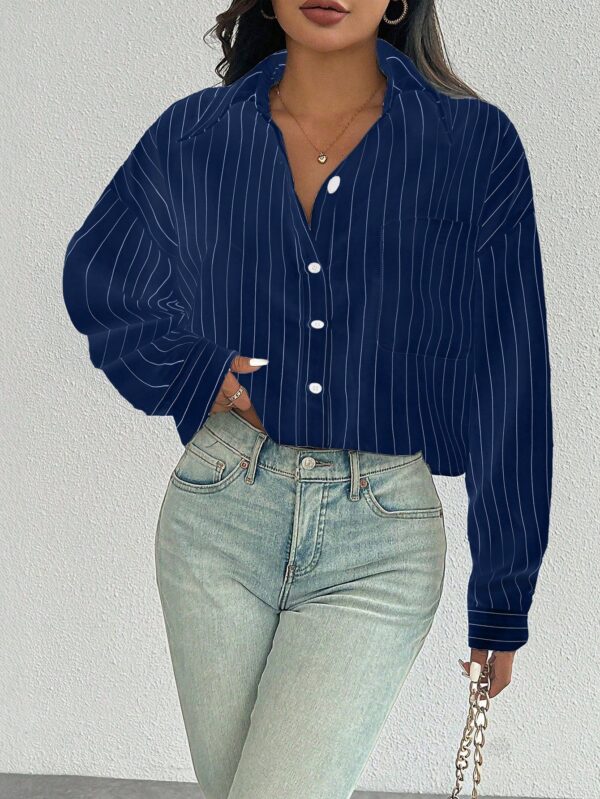 Camisa Casual Manga Larga con Bolsillo y Hombros Caídos - Image 68