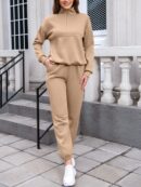 Conjunto de Sudadera y Pantalón con Cierre y Hombros Caídos
