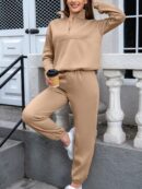 Conjunto de Sudadera y Pantalón con Cierre y Hombros Caídos