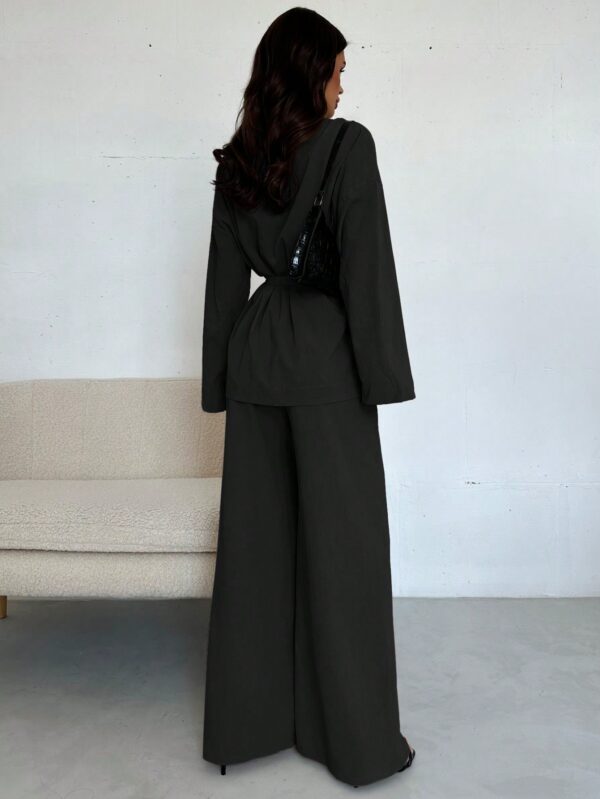 Set Elegante y Casual de Shacket y Pantalón con Cinturón - Image 2