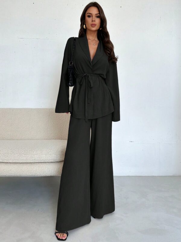 Set Elegante y Casual de Shacket y Pantalón con Cinturón - Image 6