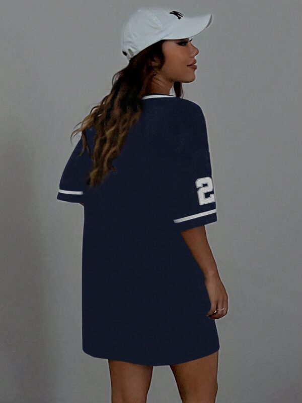 Vestido Casual de Verano con Escote en V y Estampado de Letras y Números - Image 44