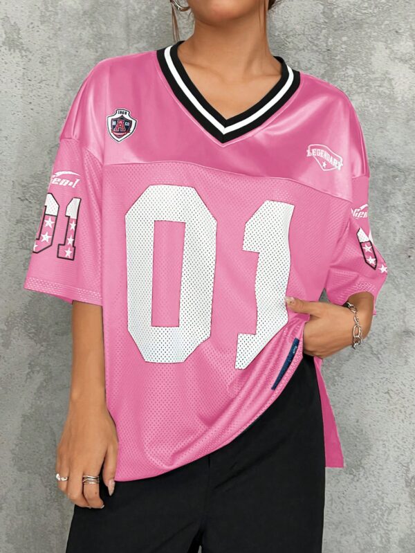 Camiseta Deportiva de Malla con Estampado de Números y Letras - Image 64