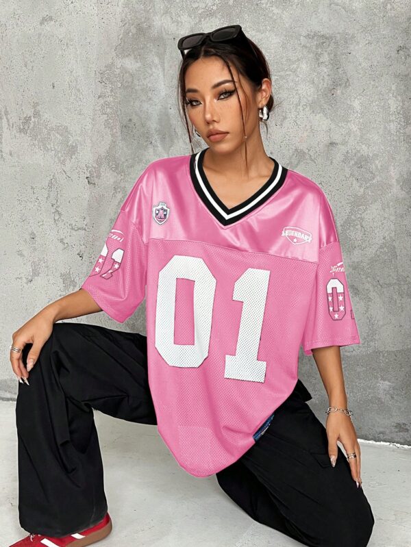 Camiseta Deportiva de Malla con Estampado de Números y Letras - Image 69