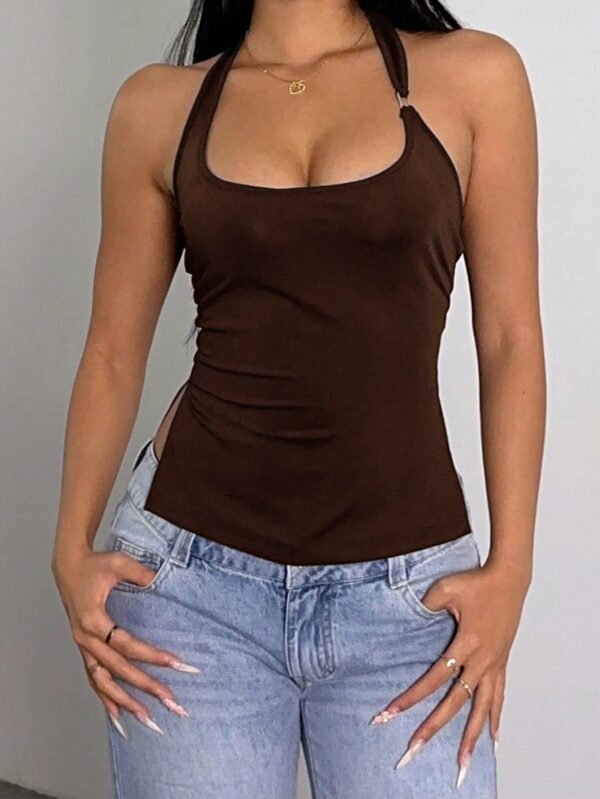 Top Estilo Halter con Espalda Descubierta y Detalles Metálicos - Image 10