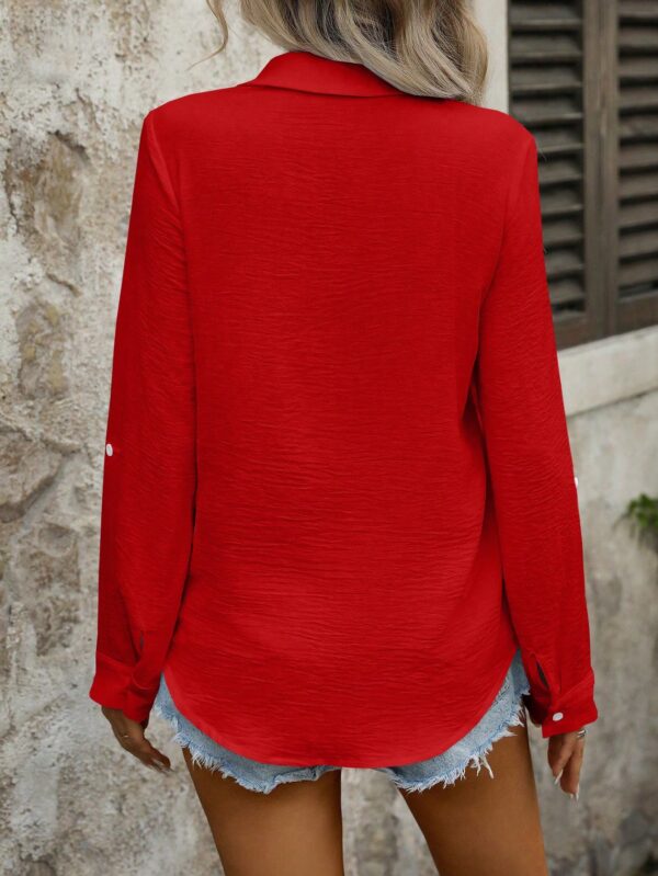 Camisa Casual Manga Larga con Botones Frontales y Bolsillo - Image 13