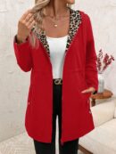Chaqueta Reversible con Capucha Estampado Leopardo