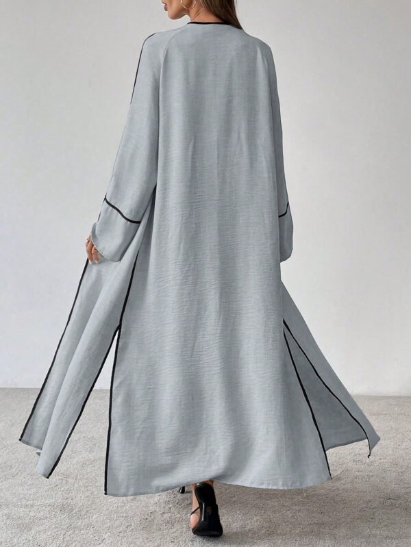 Conjunto de Abrigo Largo y Pantalones Anchos con Contraste - Image 2
