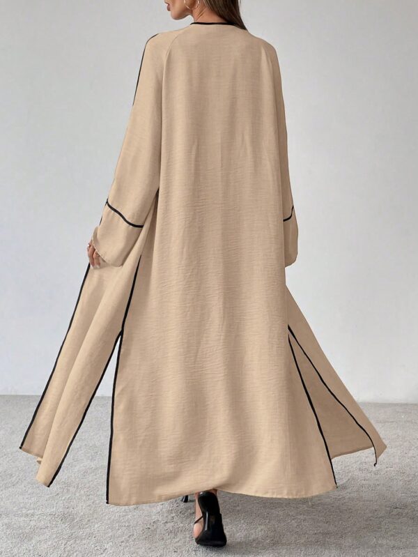 Conjunto de Abrigo Largo y Pantalones Anchos con Contraste - Image 12