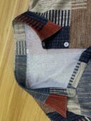 Camisa Retro Casual Manga Larga con Detalles de Botones y Estampado