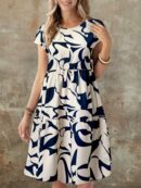 Vestido Casual Estampado Geométrico de Verano