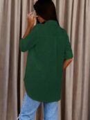 Camisa Casual de Manga Larga con Botones y Cuello en V