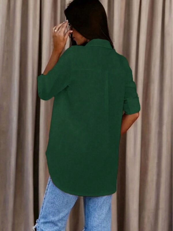 Camisa Casual de Manga Larga con Botones y Cuello en V - Image 14
