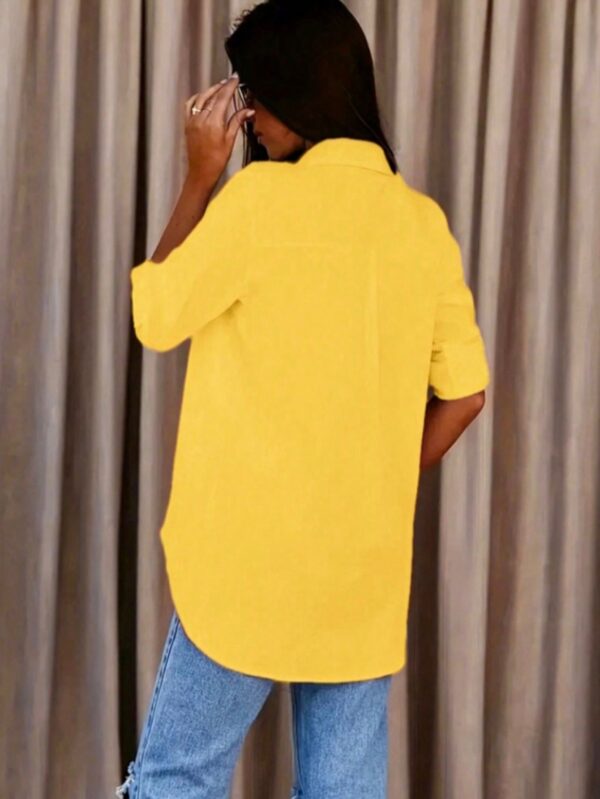 Camisa Casual de Manga Larga con Botones y Cuello en V - Image 23