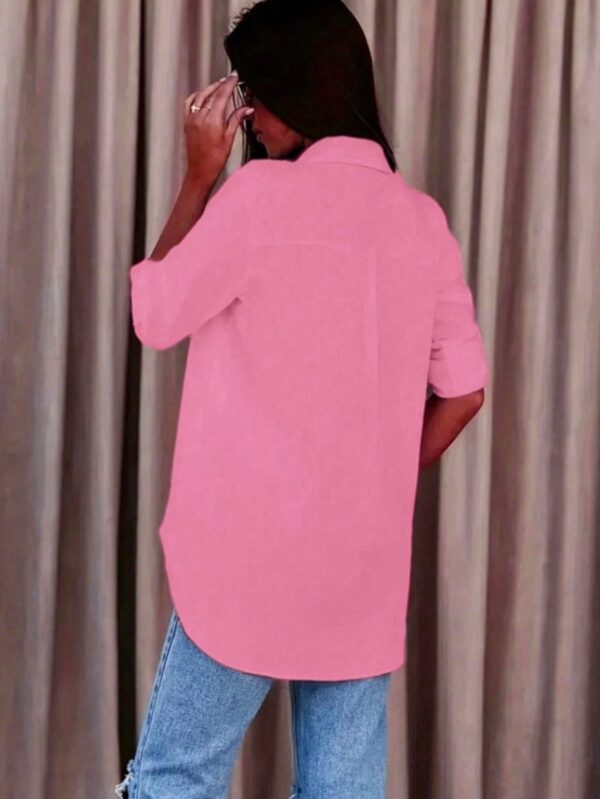 Camisa Casual de Manga Larga con Botones y Cuello en V - Image 26