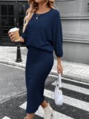 Conjunto de Remera y Falda Tubo con Textura de Punto