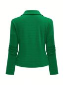Chaqueta Moto Casual con Cierre y Solapa Texturada