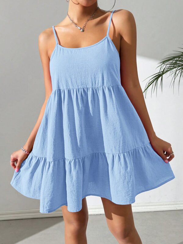 Vestido Casual Sin Espalda con Tirantes Finos - Image 77