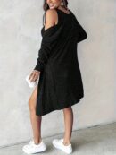 Conjunto de Vestido y Chaqueta en Tejido de Punto Azul