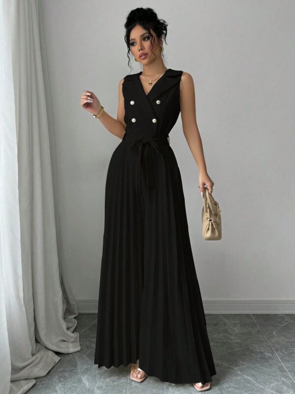 Mono Elegante de Doble Botonadura con Pliegues y Cinturón - Image 13