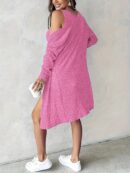Conjunto de Vestido y Chaqueta en Tejido de Punto Azul