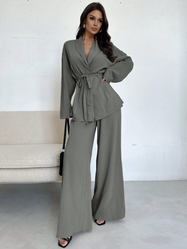 Set Elegante y Casual de Shacket y Pantalón con Cinturón - Image 64