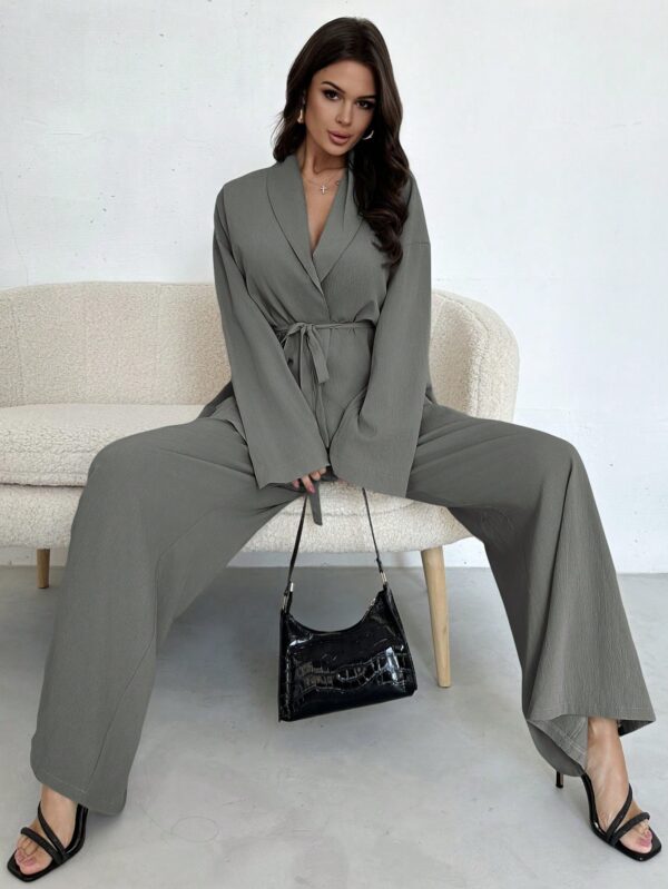 Set Elegante y Casual de Shacket y Pantalón con Cinturón - Image 66