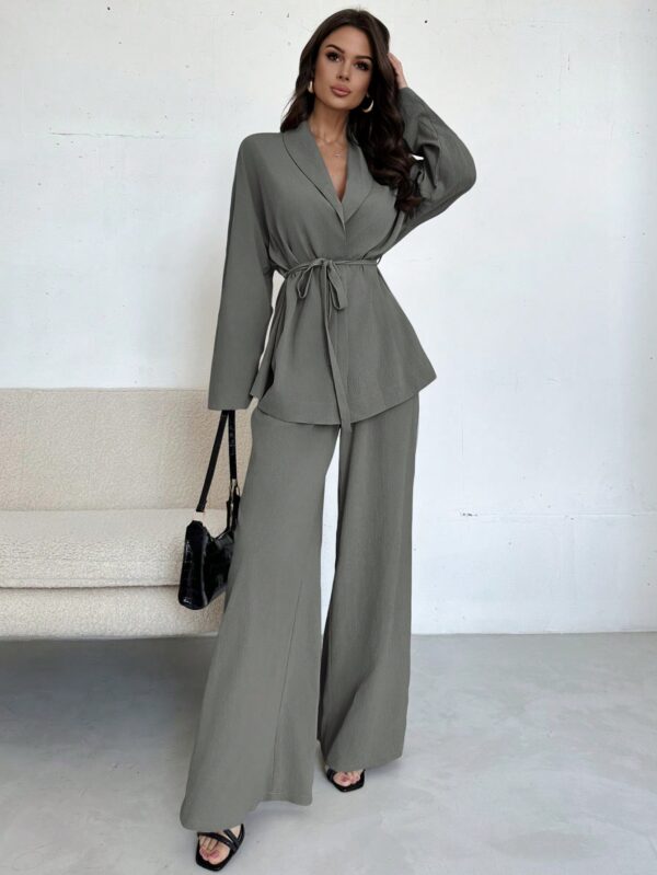 Set Elegante y Casual de Shacket y Pantalón con Cinturón - Image 69