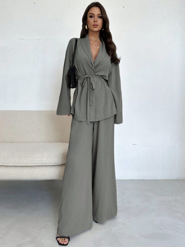 Set Elegante y Casual de Shacket y Pantalón con Cinturón - Image 70