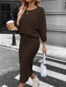 Conjunto de Remera y Falda Tubo con Textura de Punto