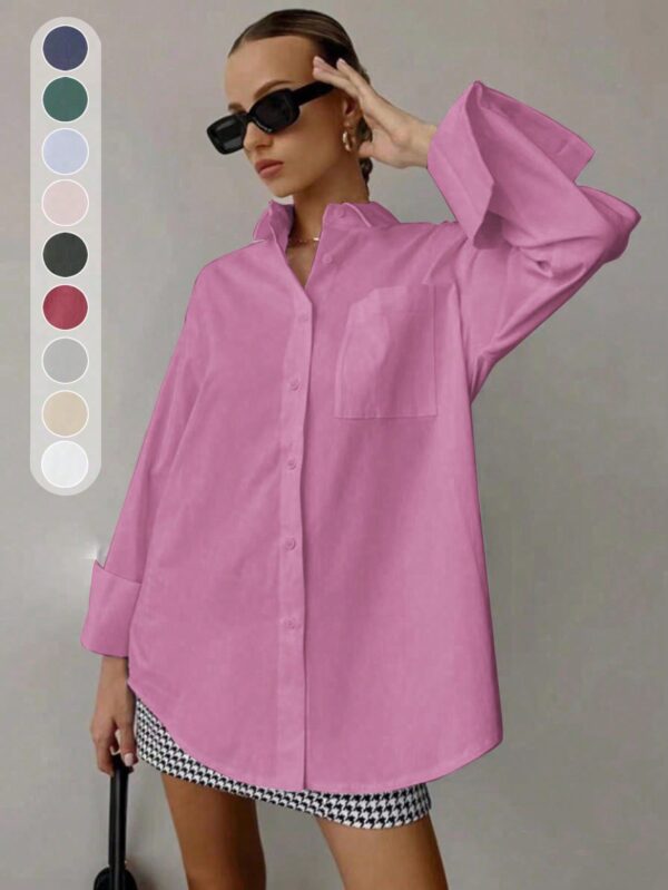 Camisa Relajada Manga Larga para Negocios y Casual - Image 60