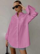 Camisa Relajada Manga Larga para Negocios y Casual