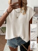 Chaleco de Punto Liso con Cuello Redondo