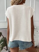 Chaleco de Punto Liso con Cuello Redondo