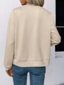 Chaqueta Tejida Jacquard Casual en Color Caqui