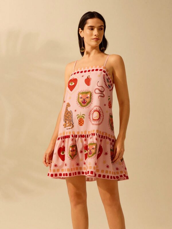 Vestido Tropical Boho con Estampado de Leopardo y Tirantes Finos - Image 3