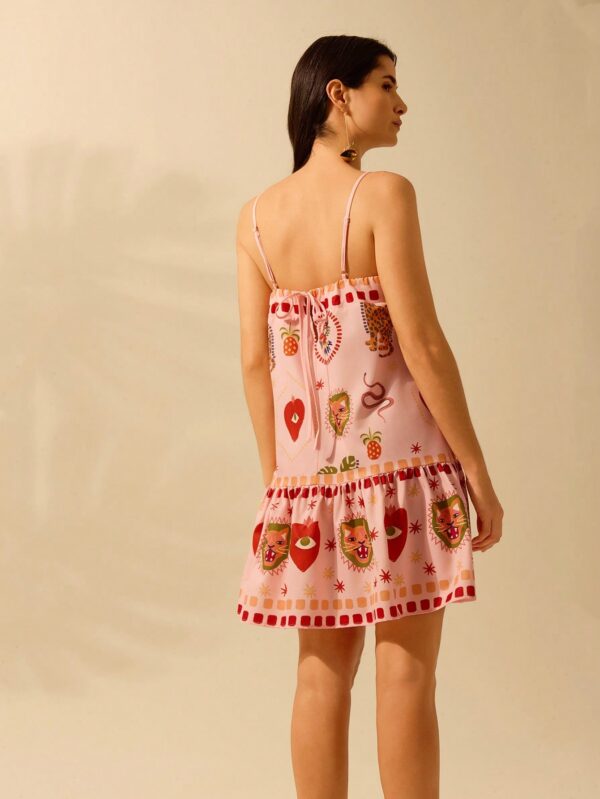 Vestido Tropical Boho con Estampado de Leopardo y Tirantes Finos - Image 2