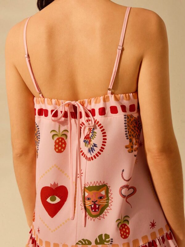 Vestido Tropical Boho con Estampado de Leopardo y Tirantes Finos - Image 4