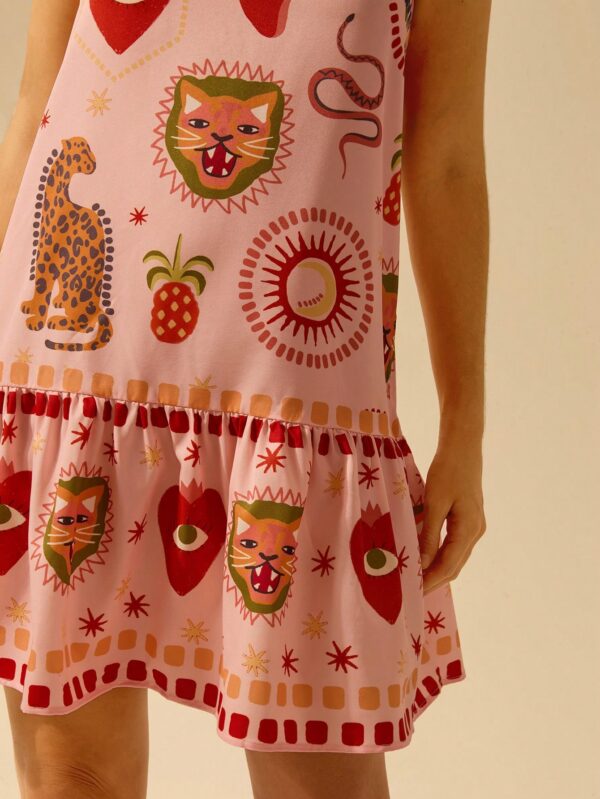 Vestido Tropical Boho con Estampado de Leopardo y Tirantes Finos - Image 5