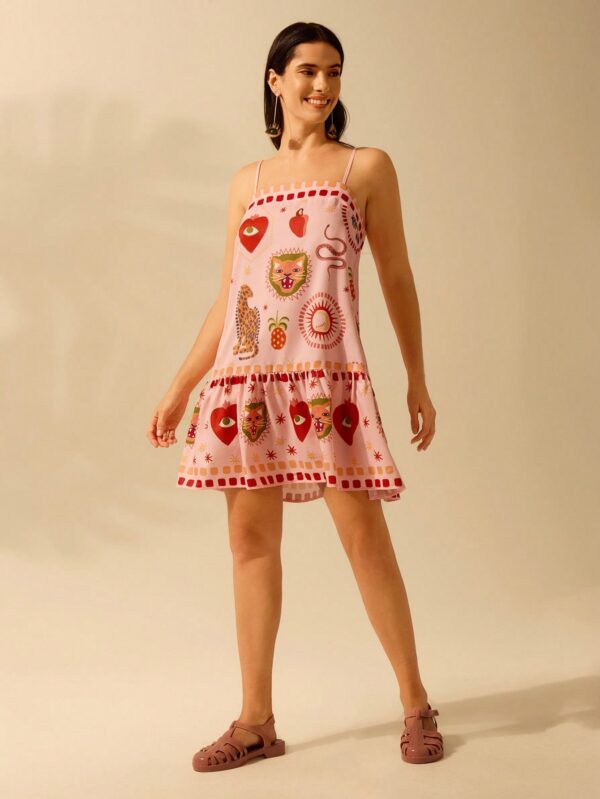Vestido Tropical Boho con Estampado de Leopardo y Tirantes Finos - Image 6