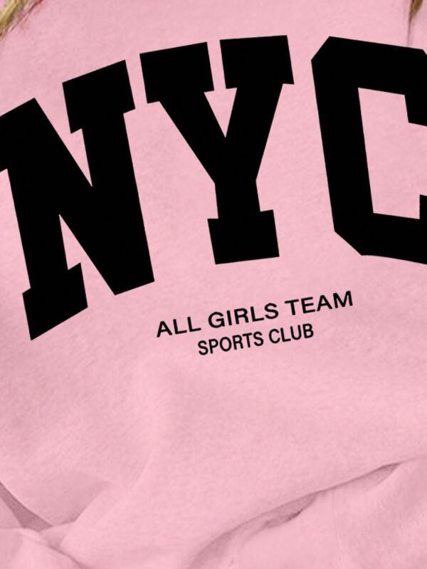 Sudadera Casual de Mujer con Estampado de Letras y Manga Larga - Image 12