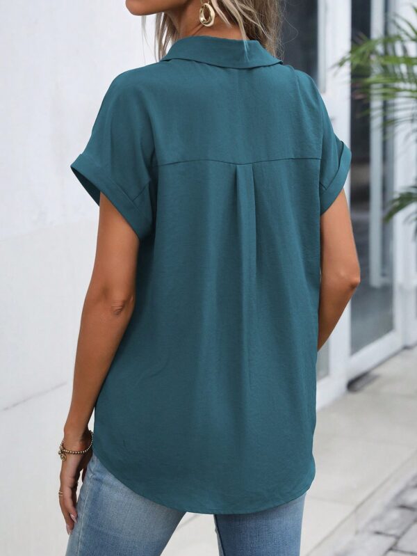 Camisa Casual de Manga Murciélago con Botones Frontales - Image 142