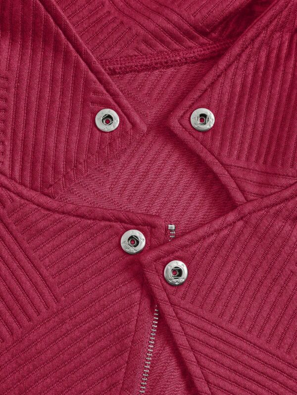 Chaqueta Moto Casual con Cierre y Solapa Texturada - Image 61