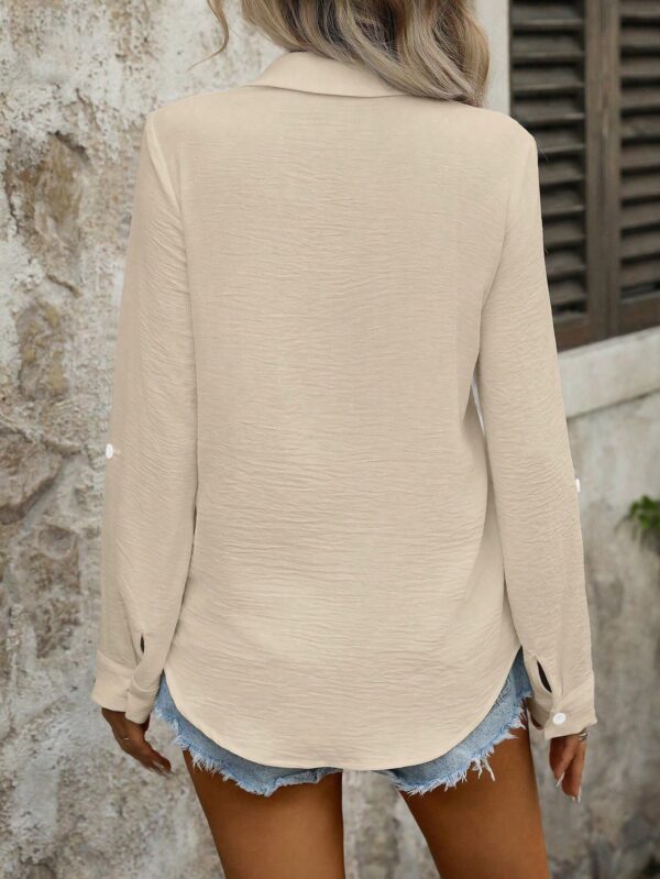 Camisa Casual Manga Larga con Botones Frontales y Bolsillo - Image 23