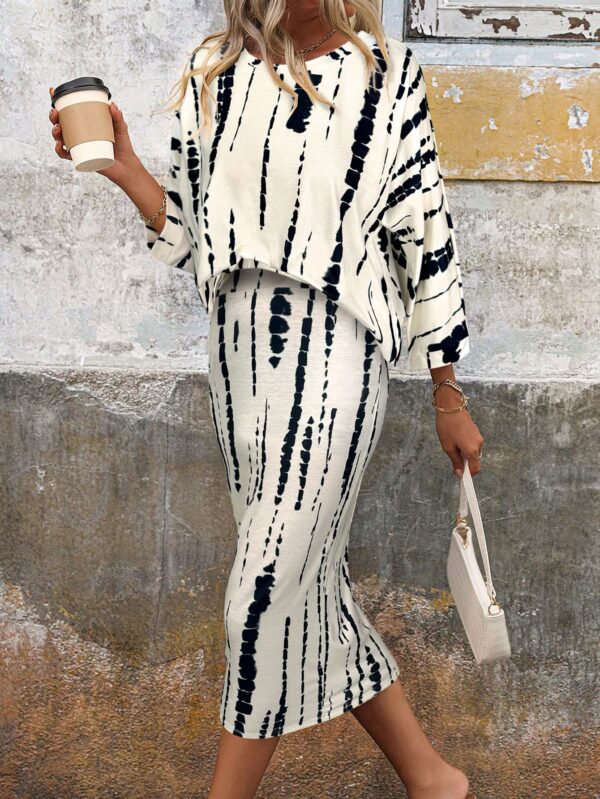 Conjunto de Remera y Falda Tubo con Textura de Punto - Image 31