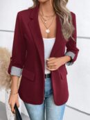 Blazer Casual para Mujer con Manga Ajustable y Botón Único